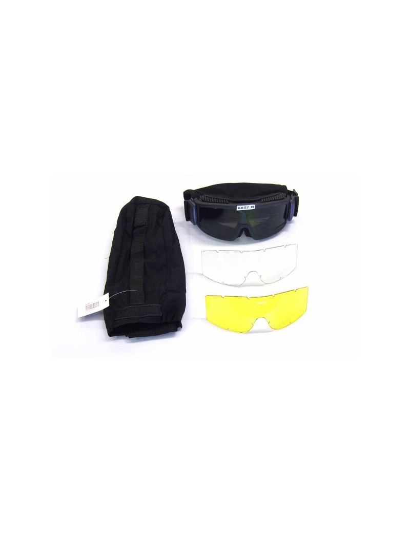 REINFORCED SNOW GOGGLE WITH NEUTRAL, BLACK, YELLOW LENS [6057B]