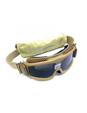TAN REINFORCED SNOW GOGGLE WITH NEUTRAL, BLACK, YELLOW LENS [6057T]