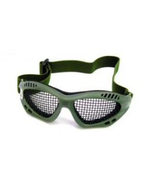 OCCHIALE TACTICAL COMMANDO VERDE CON RETE  [6059V]