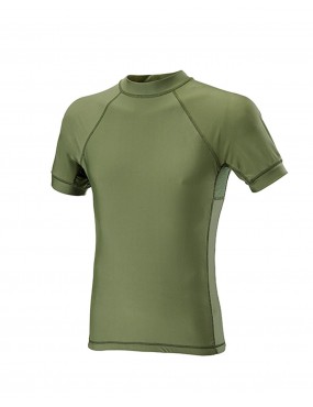 PULL À MANCHES COURTES EN LYCRA VERT OD TAILLE S [D5-1790 OD S]