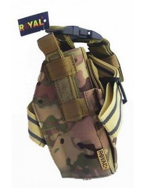 MULTICAM THIGH HOLSTER IN CORDURA WITH MAGAZINE HOLDER [RP-9603-MUL]