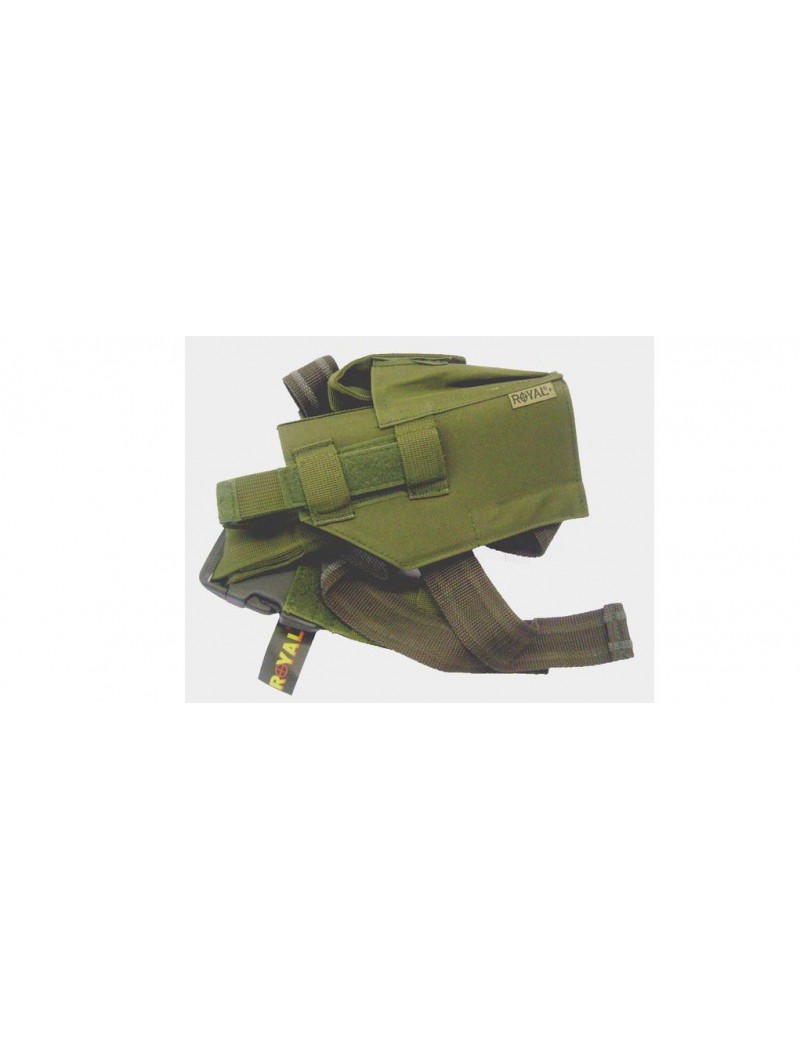 FUNDA DE PIERNA DE CORDURA VERDE CON SOPORTE PARA REVISTA [RP-9603-V]