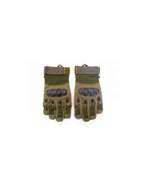 GREEN TACTICAL GLOVES WITH REINFORCED KNUCKLES  [EV-G617V]