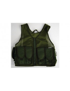 GILET TACTIQUE VERT À 6 POCHES [JQ029V]