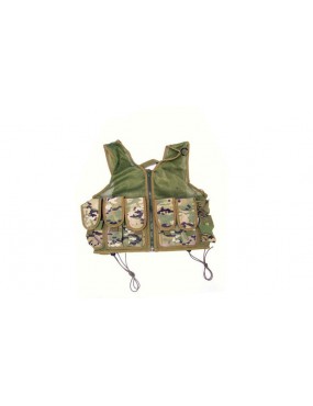 GILET TACTIQUE MULTICAM PERFORÉ AVEC 6 POCHES [JQ029MUL]