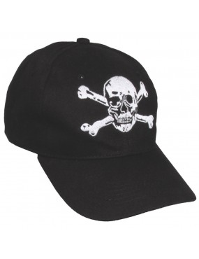 CASQUETTE NOIRE AVEC CRÂNE MFH [10383A]