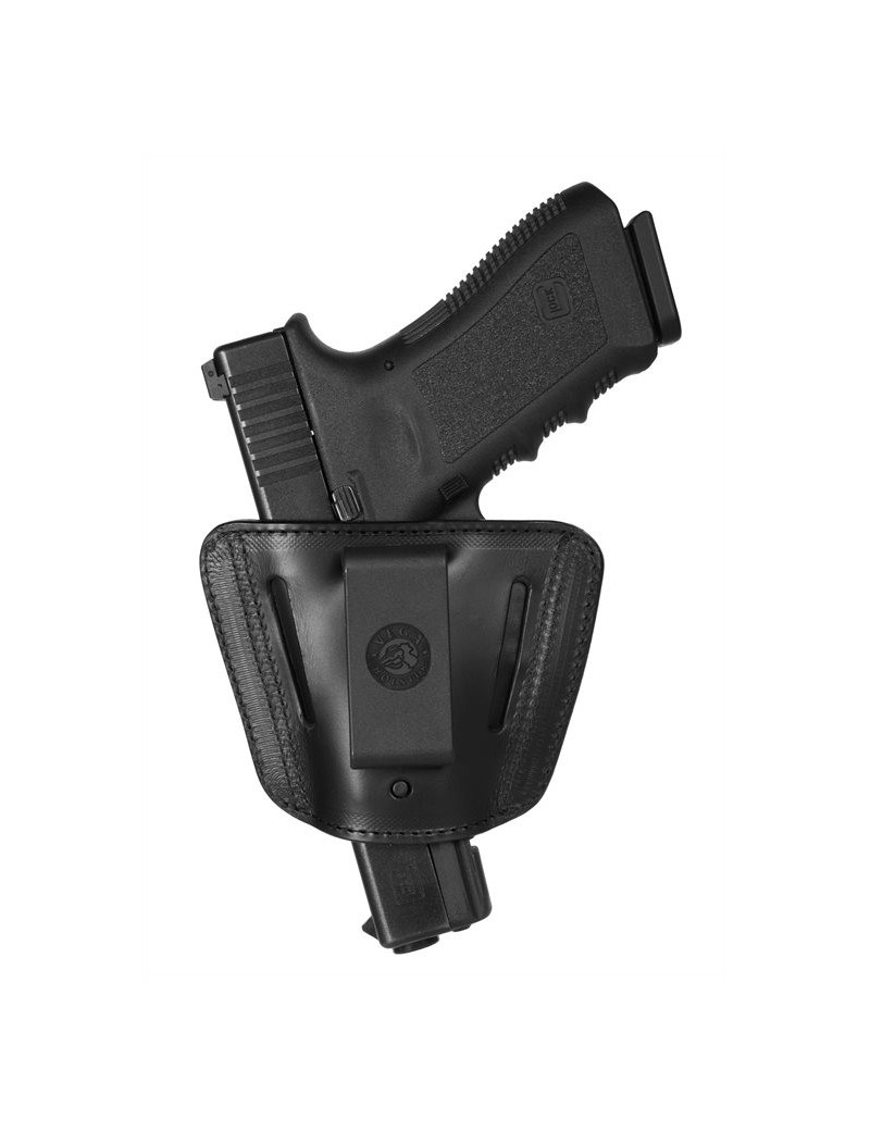 VEGA HOLSTER FONDINA IN CUOIO NERO PER ARMA CORTA (SOGLIOLA) [IF111N]