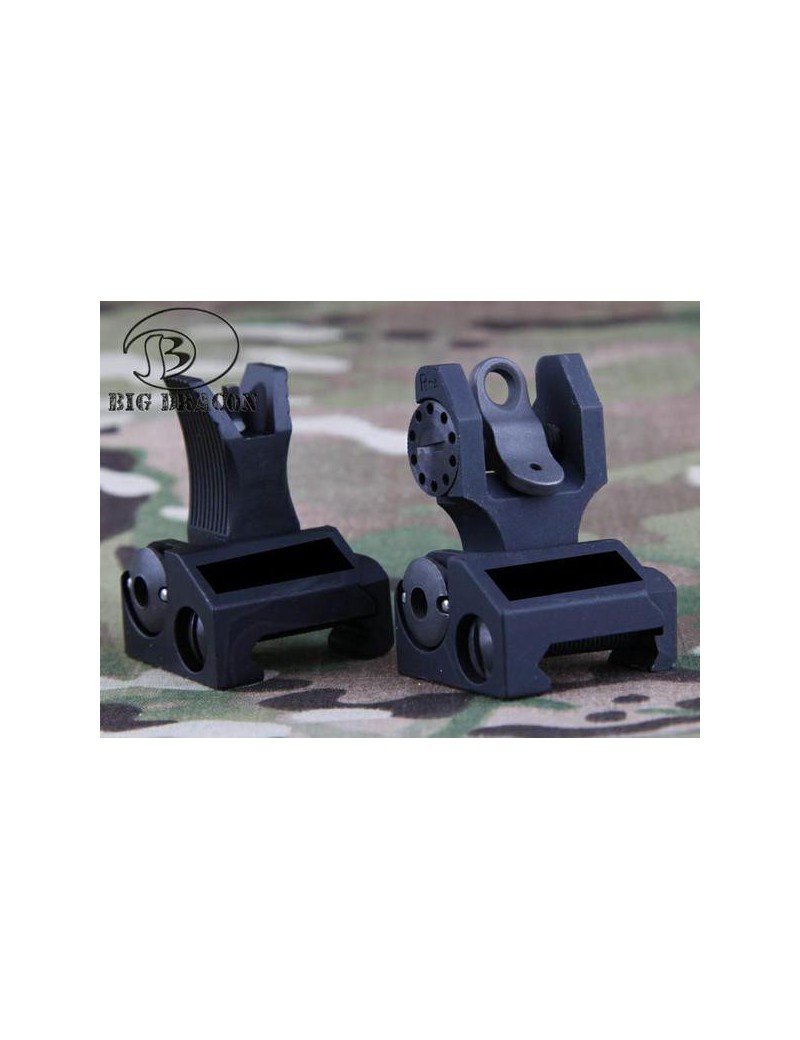 BIG DRAGON KIT TACCHE DI MIRA ANTERIORE E POSTERIORE FLIP UP REGOLABILE [BD-3822B]