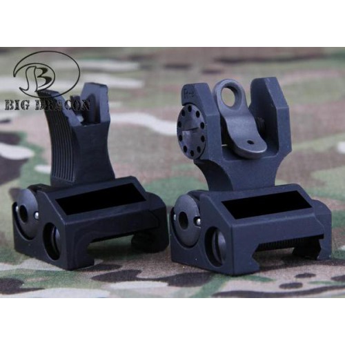 BIG DRAGON KIT TACCHE DI MIRA ANTERIORE E POSTERIORE FLIP UP REGOLABILE [BD-3822B]