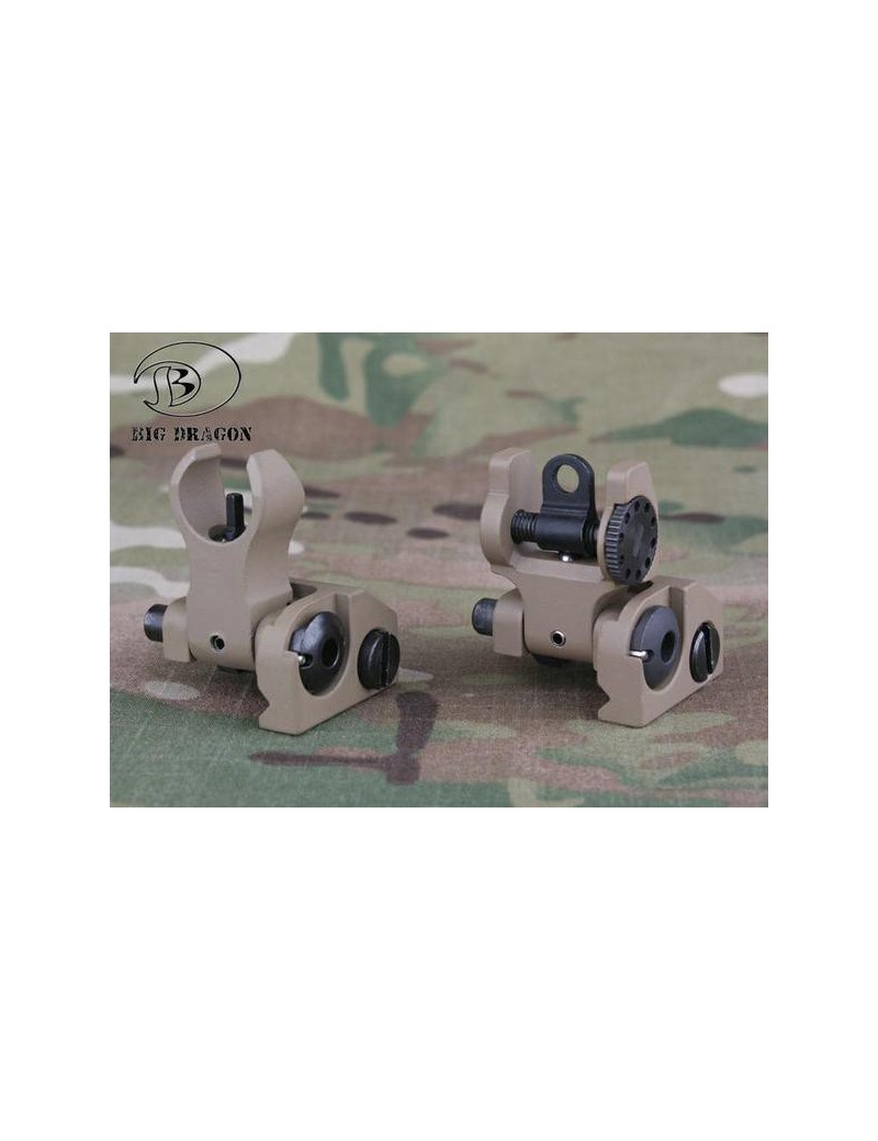 BIG DRAGON KIT TACCHE DI MIRA ANTERIORE E POSTERIORE FLIP UP REGOLABILE [BD-3820T]