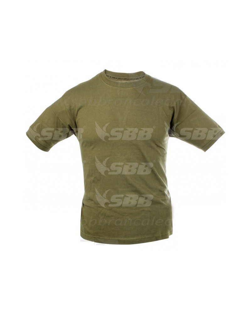 T-SHIRT 100% OLIVENGRÜNE BAUMWOLLE GRÖSSE L MARKE SBB [3902L]