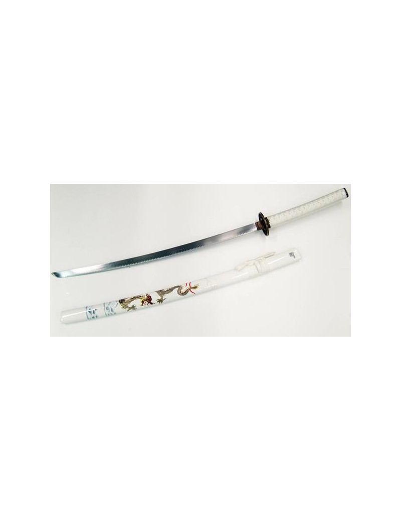 REPRODUCCIÓN ORNAMENTAL KATANA BLANCA CON DRAGÓN DE LIJIANG [ZS555W]