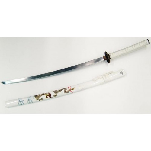 REPRODUCCIÓN ORNAMENTAL KATANA BLANCA CON DRAGÓN DE LIJIANG [ZS555W]