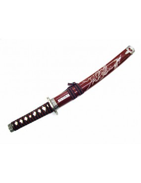 ORNAMENTALE REPRODUKTION KATANA TANTO ROT INTARSIATOINTARSIATO [ZS574C-ROSSO]