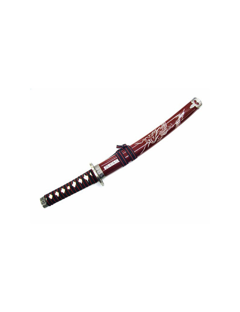 ORNAMENTAL REPRODUCTION KATANA TANTO RED INTARSIATOINTARSIATO [ZS574C-ROSSO]