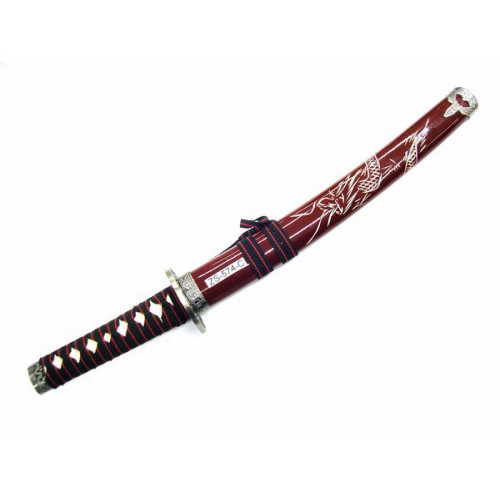 ORNAMENTAL REPRODUCTION KATANA TANTO RED INTARSIATOINTARSIATO [ZS574C-ROSSO]